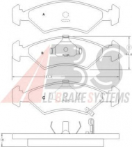 Комплект тормозных колодок A.B.S. 36886 OE