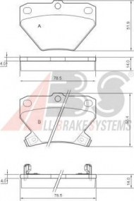 Комплект тормозных колодок A.B.S. 37136 OE