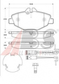 Комплект тормозных колодок A.B.S. 37306 OE