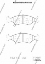 Комплект тормозных колодок NPS K360A04