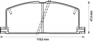 Комплект тормозных колодок BENDIX 572255B