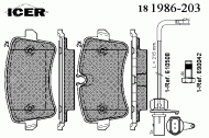 Комплект тормозных колодок ICER 181986-203