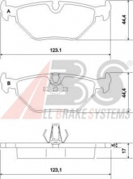 Комплект тормозных колодок A.B.S. 36908