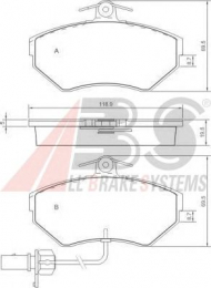 Комплект тормозных колодок A.B.S. 37160 OE