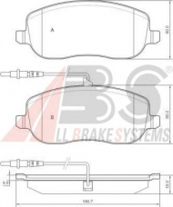 Комплект тормозных колодок A.B.S. 37329