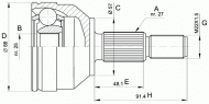 Шарнирный комплект OPEN PARTS CVJ5202.10