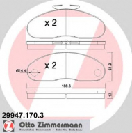 Комплект тормозных колодок ZIMMERMANN 29947.170.3