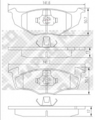 Комплект тормозных колодок MAPCO 6496/1