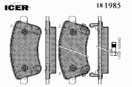 Комплект тормозных колодок ICER 181985