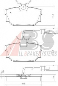 Комплект тормозных колодок A.B.S. 37142 OE