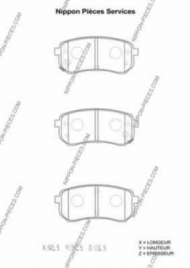 Комплект тормозных колодок NPS K361A05