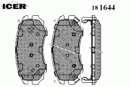 Комплект тормозных колодок ICER 181644