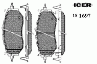 Комплект тормозных колодок ICER 181697