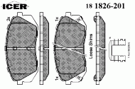 Комплект тормозных колодок ICER 181826-201