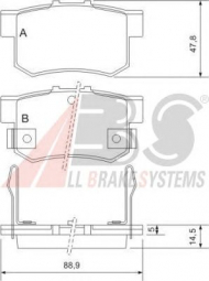 Комплект тормозных колодок A.B.S. 36712 OE