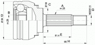 Шарнирный комплект OPEN PARTS CVJ5372.10