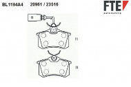 Комплект тормозных колодок FTE BL1194A4