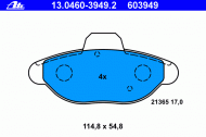 Комплект тормозных колодок ATE 13.0460-3949.2