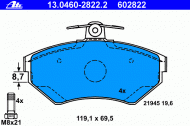 Комплект тормозных колодок ATE 13.0460-2822.2