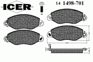Комплект тормозных колодок ICER 141498-701