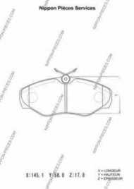 Комплект тормозных колодок NPS N360N09