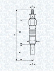Свеча накаливания MAGNETI MARELLI 062900040304