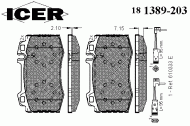 Комплект тормозных колодок ICER 181389-203