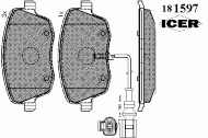 Комплект тормозных колодок ICER 181597