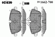 Комплект тормозных колодок ICER 181662-700