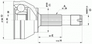 Шарнирный комплект OPEN PARTS CVJ5463.10