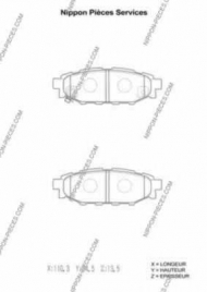 Комплект тормозных колодок NPS S361U07