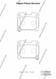 Комплект тормозных колодок NPS T361A22