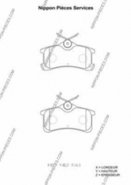 Комплект тормозных колодок NPS T361A24
