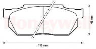 Комплект тормозных колодок BENDIX 572237B