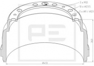 Тормозный барабан PE Automotive 126.091-00A