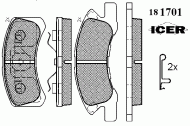 Комплект тормозных колодок ICER 181701