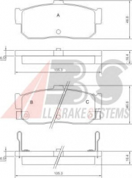 Комплект тормозных колодок A.B.S. 36742 OE