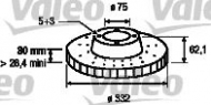 Тормозной диск VALEO 186808