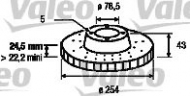 Тормозной диск VALEO 186278