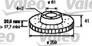 Тормозной диск VALEO 186208