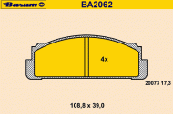 Комплект тормозных колодок BARUM BA2062