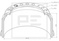 Тормозный барабан PE Automotive 036.400-00A