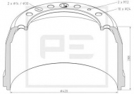 Тормозный барабан PE Automotive 106.063-00A