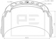 Тормозный барабан PE Automotive 126.074-00A