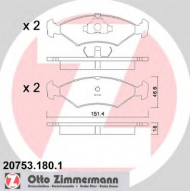 Комплект тормозных колодок ZIMMERMANN 20753.180.1