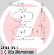 Комплект тормозных колодок ZIMMERMANN 21185.195.1