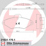 Комплект тормозных колодок ZIMMERMANN 21631.170.1