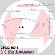 Комплект тормозных колодок ZIMMERMANN 21632.160.1