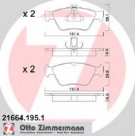Комплект тормозных колодок ZIMMERMANN 21664.195.1
