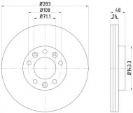 Тормозной диск HELLA 8DD 355 117-341